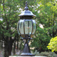Yilin Outdoor Wall Lamp Post Head Lamp Waterproof Door Post Lamp Gate Lamp Retro Garden Lamp European Outdoor Villa Post Lamp Bronze Trumpet Transparent Square Seat