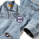 Wassup Uosne American Denim Jacket Men and Women Woîte Spring and Automne Vestes de travail pour la marque de mode jeunesse Pussy Uniforme de baseball de grande taille JK826 Blue + 2201 Black XL (recommandé 135-155jin [Jin est égal à 0,5 kg]))