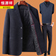 Hengyuanxiang Dad Autumn and Winter Outer Suit Middle-aged 40-50 Wedding Suit Men 60-year-old Father-in-law Wedding Banquet Dress Suit Top 820/Brown + Pants 190/XXXL Suitable for 150-165 Jin Jin equals 0.5 kg
