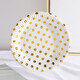 Mr. Jane Picnic Plate Disposable Paper Plate Children's Party Tableware Dessert Table Ornaments White Plate Birthday Party Cake Plate Gold Dots 18*18cm 10 Pack