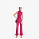 MICHAEL KORS MK Women's Frizzy Trim Suit Pants Frizzy Removable Magenta 684 M (2)