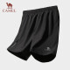 Camel (Camel) Sports Shorts Spring y Summer tejido de secado rápido y refrescante pantalones cortos de casualidad 724bay6002 Negro, L de mujeres L