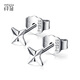 Misu PT950 platinum star earrings for women, platinum earrings, small earrings, fashionable men's earrings, Christmas gift, four-pointed star earrings, one pair, 0.8-1.0g