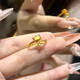 GOYN old Phoenix gold store style 18k gold plated hello Kitty cat ring women's gold KT cat ring new bow gold hello kitty bow ring (opening adjustable