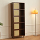 Green hair solid wood bookcase combination rattan sliding door bookcase bookcase study furniture display cabinet beech wood color 5 sliding doors 2x5 (674*320*1858mm)