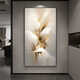 Huaixue golden abstract entrance painting decorative painting modern simple front door corridor end hanging painting vertical high-end mural JD13691 70*140 (recommended walls of 0.9 meters-1.0 meters) textured oil canvas aluminum alloy black frame