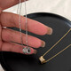 Titanium steel full diamond small waist necklace transfer pendant non-fading clavicle chain light luxury niche simple sweater chain accessories gold full diamond small waist