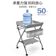 Jingyouyu baby care table portable multi-functional operating table foldable bathing baby bed diaper-changing touch table, ancient castle gray can be lifted, storage basket + clothes rail + storage rack + three-speed adjustment