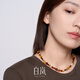 Bai Lancai Xia Necklace Women's Amber Agate Oval Pearl Clavicle Chain Fashionable Temperament Jewelry Birthday Gift for Wife