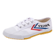 Feiyue official canvas shoes men's shoes summer breathable women's shoes Shaolin soul track and field jogging shoes couple casual sports shoes men classic white red blue 37 one size larger