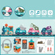 Tren Train de pista Macaron Toys Electric Train Música Ligera de dibujos animados Regalos de cumpleaños Regalo de cumpleaños