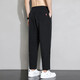 Jeanswest casual pants for men summer thin 2025 new straight men's ice silk quick-drying nine-point sports long pants for men FY718 dark gray + FY718 black 2-piece package 2XL size 33/34