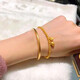 Tiansi 24K ancient heritage gold bracelet women's two generations of joy lotus 999 gold bracelet couple bracelet popular gift to girlfriend