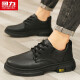 Warrior business retro casual work shoes men's lace-up leather shoes men 1632 black 42