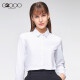 G2000 Women's Solid Color Professional Business Wear Shirt Women's Casual Lapel White Shirt Women's Long Sleeve Commuting Business Wear 00740001 White/0038/170