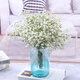 AIMAN dried baby's breath bouquet for home decoration, living room and bedroom decoration, flower arrangement, eternal freshness, birthday gift with vase, white + blue baby's breath, including newspaper + ribbon, dried flower bag
