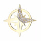 Jianla men's suit lapel pin six-pointed star brooch trendy personalized badge buckle anti-exposure button shirt collar button gold B04-303