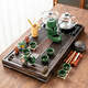 Tang Yun's ingenious tea set set, household integrated tea tray and tea table, fully automatic glass kettle, tea cup, complete gift set, Kung Fu tea set, model 02 Fu Yun + Zisha Kung Fu, stainless steel, fully automatic