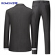 Romon suit suit men's suit men's suit double-breasted casual retro men's slim professional wedding groom's dress