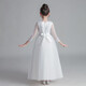 
Dev Ake children's dress girl princess skirt high-end long skirt small host piano performance evening dress big boy middle school student CW683 long white 160 (recommended 71-80 Jin [Jin equals 0.5 kg])