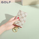 Golf (GOLF) key bag for women multifunctional key bag small mini keychain card bag key bag two-in-one beige with cherry powder