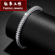 YUBOGONGFANG platinum bracelet for men, fashionable men's platinum pt950 square boss bracelet, trendy and simple, gift for husband, about 34.72 grams, 16 cm, 4.4mm thick, square boss bracelet
