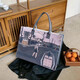 Chinese style oil painting felt tote bag new handbag high-end large capacity printed commuter shopping bag ink painting large bag 40*30*12