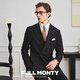 FULL MONTY star's same style double-breasted suit suit men's pure wool business black formal groom's wedding suit black 20002 54