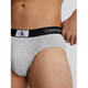 Calvin Klein CK男士三角内裤 3条装 送男友礼物 000NB3527A 6H3黑白灰 XL 