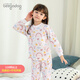 Puppy Big Big Children's Underwear's Juego de ropa y pantalones de otoño para bebés Pajas de algodón puro de algodón y otoño Pajama de algodón 1421 Rainbow Pig 110 cm recomendado para 3-4 años [Hebilla sin hombros]
