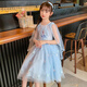 
Anneyol Snow White Skirt Frozen Girls Summer Dress Medium-Grand Children's Baby Spring and Autumn Puffy Gauze Skirt A841 Blue 110