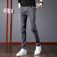 Woodpecker Jeans Men's Autumn and Winter New Slim Fit Stretch Small Leg Pants Men's Velvet Warm Casual Straight Long Pants Men 8913 Regular Style 32 (Recommended 125-150 Jin Jin equals 0.5 kg)