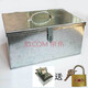 Huixiang lockable iron box metal storage box money box iron box white iron cover and thickened tool box large handmade box storage No. 1 16*9.5*6