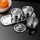 LeCali 304 stainless steel seasoning jar set seasoning bottle salt shaker kitchen seasoning jar dust-proof with spoon combination storage box seasoning jar set with tray with spoon