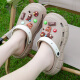 LangSha slippers garden hole shoes men and women summer thick sole slimming feel soft at home non-slip 738 milk white 37-38