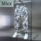 MLEX衣品炫服饰男夏季宽松碎花抖抖休闲裤松紧腰薄款小束脚冰丝哈伦裤 黑色 31(建议125-135斤)
