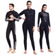 Zailu 153mm one-piece wetsuit for men, warm swimsuit, women's long-sleeved cold-proof snorkeling wetsuit, surfing sun protection suit, 1 men's short style 1 point 5mm black gray back zipper XS XS