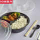 Shixuan Multi-grid lunch box disposable lunch box fast food split multi-grid plastic takeaway three-grid four-grid five-grid lunch box 848 four-grid black 50 sets