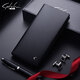 SaTCHI wallet men's long leather 2024 new men's wallet cowhide young master's genuine trendy handbag men's gift black - authentic_exquisite gift box