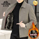 LAOYECHE 2025 Autumn and Winter New Men's Gold Mink Velvet Jacket Lapel Korean Style Velvet Thickened High-End Short Top Black/Thickened 2XL 150-165Jin Jin is equal to about 0.5 kg