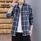 Woodpecker (TUCANO) shirt men's autumn new plaid shirt jacket men's outer wear casual quarter-sleeved shirt top men's clothing DC659 yellow grid L (recommended 100-120 Jin [Jin equals 0.5 kg])