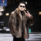 Woodpecker (TUCANO) men's fur winter medium-length imported fox fur integrated mink coat coat mink fur thickened fashion imitation black XL -(122-140Jin[Jin equals 0.5 kg])