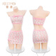
Style bell sexy women's seductive deep V strap lace nightgown 2 pieces 80% off bed free sex pajamas Sakura top + hip skirt + T-trousers 6227 bow