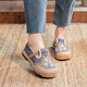 Juans Silk Spring -Baumwoll- und Leinen literarische elegante alte Peking -Stoffschuhe Frauen flache Single -Schuhe Nationale Stil Stickelschuhe Alte Style Fischerschuhe Hanffarbe 39