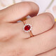 YIBA 0.8 carat natural pigeon blood red ruby ring, colorful 18K gold and diamond, girl's birthday gift for girlfriend, 0.8 carat, size message (9 to 20) ready stock