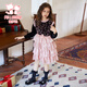 Fuluo Mi Girls Dress Winter Girl Red Sequin Princess Dress Western Style Performance Dress Pink 140cm