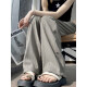 
Aiyifu ice silk trousers pants for women in summer new loose small high waist straight wide-leg casual pants for women. White 687 high quality 26.5 S 80-90Jin [Jin equals 0.5 kg]