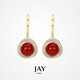 Jay red agate earrings niche design earrings French red earrings as a birthday gift for girlfriend and best friend Earrings (onyx with certificate)
