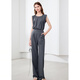 Betu women's summer new fashion suit round neck top and trousers two-piece suit for women 2406T42 Gray S