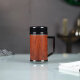 Tanxuange Purpurton Tee Tasse Thermos Cup Herren High-End Office Tea Tasse Praktische Geschenk Custom Logo Spiegel Mahagoni Holz Getreide (Lederbox) 450 ml